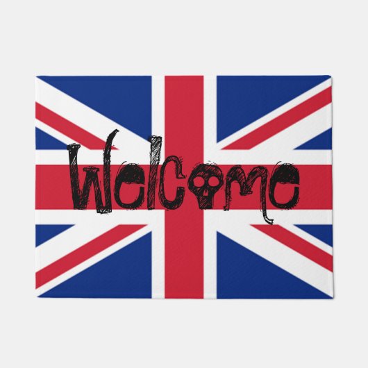 Willkommen bei Union Jack British Skull Fußmatte (Vorderseite)
