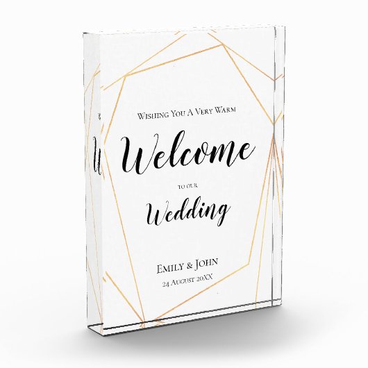 Willkommen bei unserem geometrischen Hochzeitssymb Fotoblock (Links)