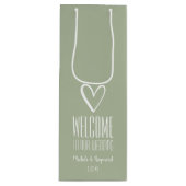 Willkommen bei unserem Hochzeitsgeschenk Grün Geschenktüte Für Weinflaschen (Vorderseite)