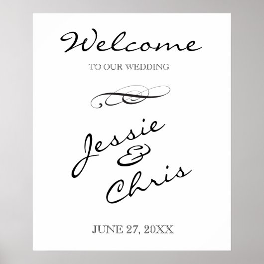 Willkommen bei unserem Hochzeitszeichen Poster (Vorne)