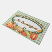 Willkommen bei unserem Kürbispatchfamilie Fußmatte (Schrägansicht)