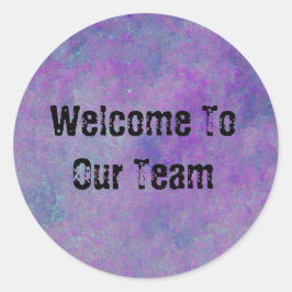 Willkommen bei unserem Lila Mitarbeiter am Arbeits Runder Aufkleber