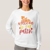Willkommen bei unserem Patch Fall Pumpkin T-Shirt (Vorderseite)