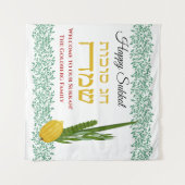 Willkommen bei unserem Sukkah Add Family Name Wandteppich (Vorderseite (Horizontal))