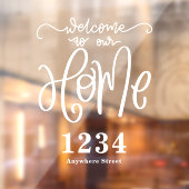 Willkommen bei unserem Zuhause House Number Street Fensteraufkleber (Blatt 2)