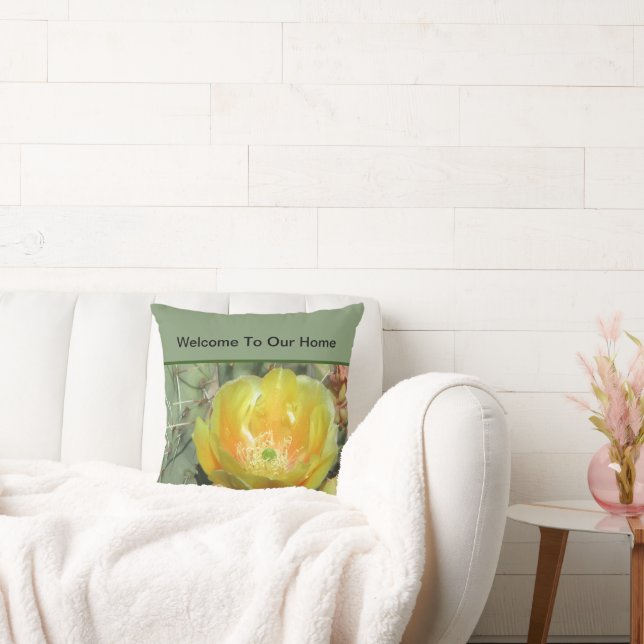 Willkommen bei unserem Zuhause Southwest Blume Mie Kissen (Liege)