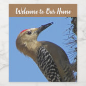 Willkommen bei unserem Zuhause Südwest Rental Wood Weinetikett (Einzelnes Label)