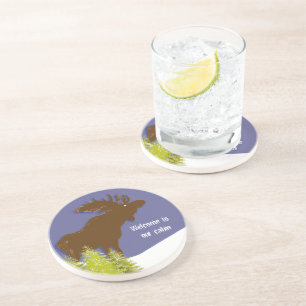 Willkommen bei unseren Cabin Moose Coasters Sandstein Untersetzer