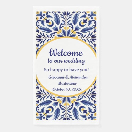 Willkommen bei unseren Hochzeitsfeiern in spanisch Serviette (Vorderseite)