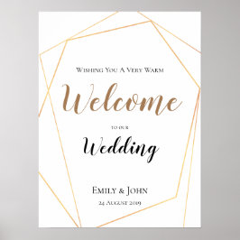 Willkommen bei unseren Wedding Gold Geometric Poster