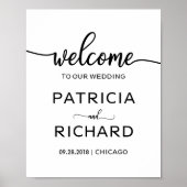 Willkommen bei unserer Hochzeit | Chic Calligraphy Poster (Vorne)