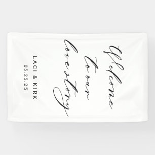 Willkommen bei unserer Hochzeit Elegantes benutz Banner