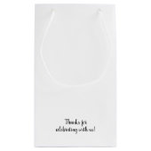 Willkommen bei unserer Hochzeit White Kleine Geschenktüte (Rückseite)