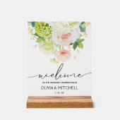 Willkommen bei unserer Hochzeitsflora Acrylschild (Vorderseite)