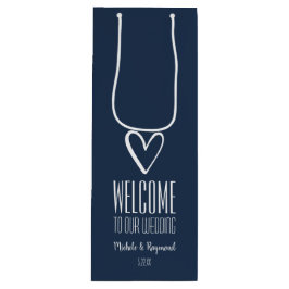 Willkommen bei unserer Hochzeitsnacht Blau Geschenktüte Für Weinflaschen