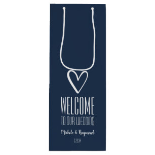 Willkommen bei unserer Hochzeitsnacht Blau Geschenktüte Für Weinflaschen