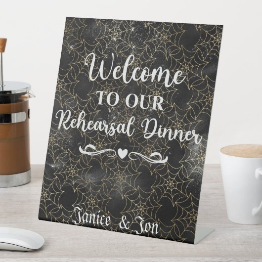 Willkommen bei unserer Probe Abendessen Halloween Sockelschild (In Situ)