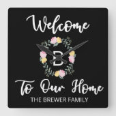 Willkommen bei unserer Zuhause Personalisierte Uhr (Vorderseite)