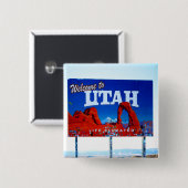 Willkommen bei Utah Sign Button (Vorne & Hinten)