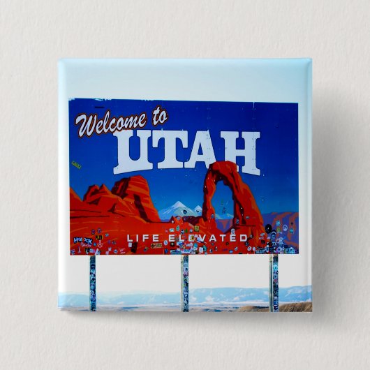 Willkommen bei Utah Sign Button (Vorderseite)