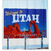 Willkommen bei Utah Sign Duschvorhang (Vorderseite)