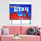 Willkommen bei Utah Sign Leinwanddruck (Insitu (Wohnzimmer))