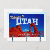 Willkommen bei Utah Sign Postkarte (Vorne/Hinten)