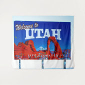 Willkommen bei Utah Sign Wandteppich (Vorderseite (Horizontal))