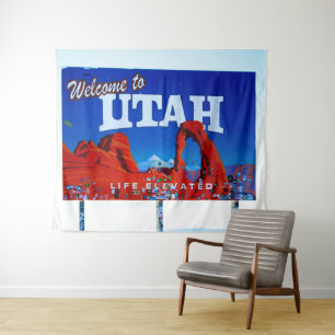 Willkommen bei Utah Sign Wandteppich