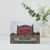 Willkommen bei Valentine, Nebraska-Zeichen Postkarte (Stehend Vorderseite)