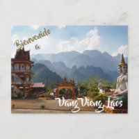 Willkommen bei Vang Vieng, Laos Postcard