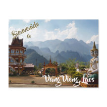 Willkommen bei Vang Vieng, Laos Postcard