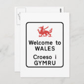 Willkommen bei Wales Sign, UK Postkarte (Vorne/Hinten)