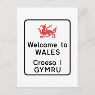 Willkommen bei Wales Sign, UK Postkarte