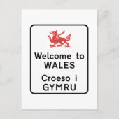 Willkommen bei Wales Sign, UK Postkarte (Vorderseite)
