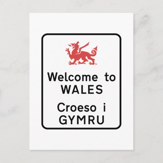 Willkommen bei Wales Sign, UK Postkarte (Vorderseite)