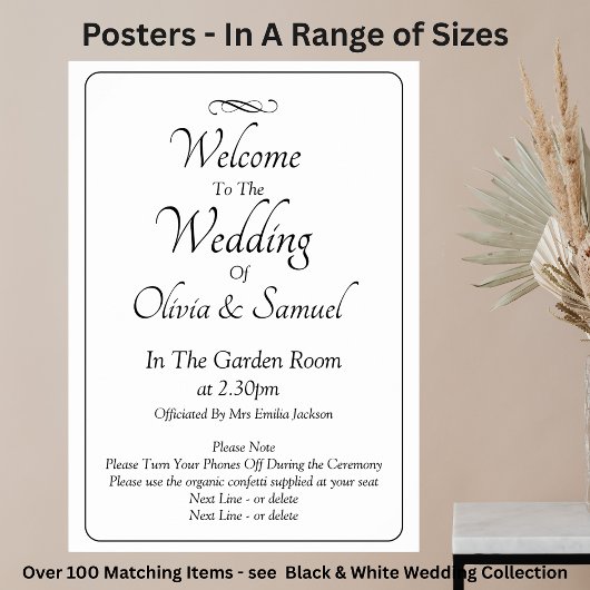 Willkommen bei Wedding Black White Infinity Scroll Poster