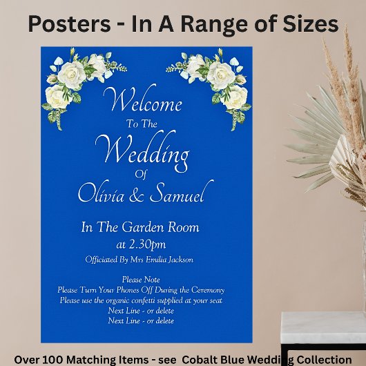 Willkommen bei Wedding Cobalt Blue Poster