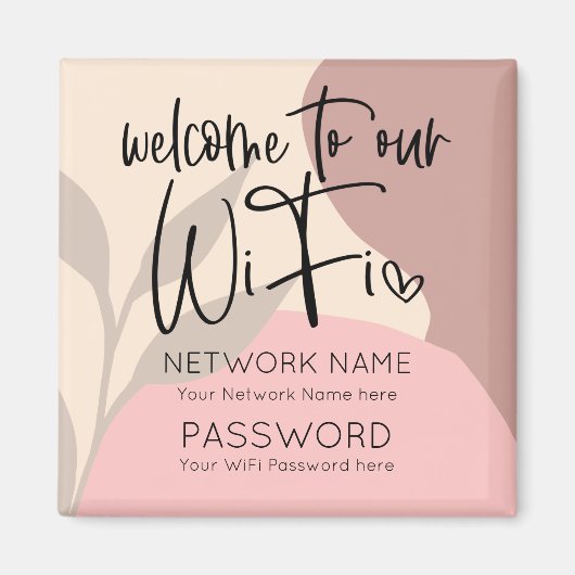 Willkommen bei WiFi Details Abstrakte Formen Blätt Magnet (Vorne)