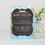 Willkommen bei World Baby Shower Invite Einladung (Stehend Vorderseite)