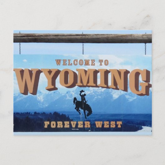 Willkommen bei Wyoming Postcard with 2015 Calendar Postkarte (Vorderseite)