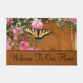 Willkommen bei Yellow Butterfly Fußmatte (Vorderseite)