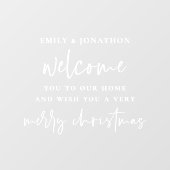 Willkommen bei Zuhause Names Frohe Weihnachten Wei Fensteraufkleber (Blatt)