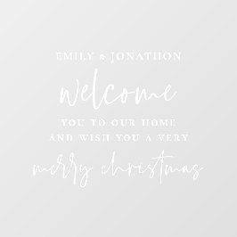 Willkommen bei Zuhause Names Frohe Weihnachten Wei Fensteraufkleber