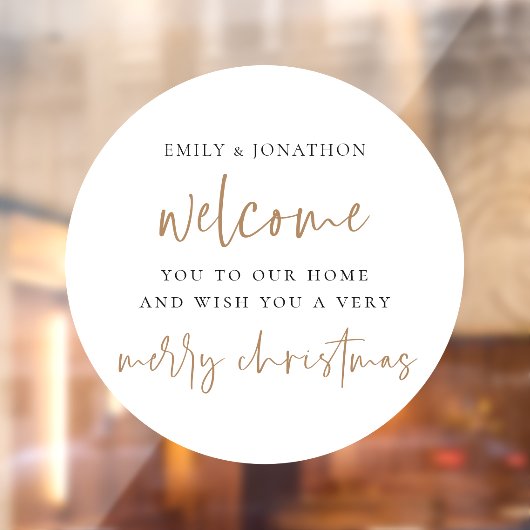 Willkommen bei Zuhause Names Frohe Weihnachts-Whit Fensteraufkleber (Blatt 2)