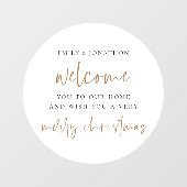 Willkommen bei Zuhause Names Frohe Weihnachts-Whit Fensteraufkleber (Blatt)