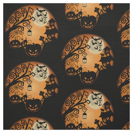 Willkommen beim Albtraum Halloween Pumpkin Graphic Stoff (Muster)