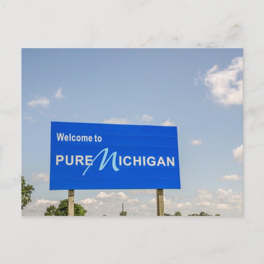 Willkommen beim Blue Sign von Pure Michigan Postkarte (Vorderseite)