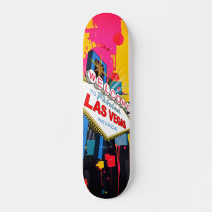 Willkommen beim Fabulous Las Vegas Nevada Schild B Skateboard