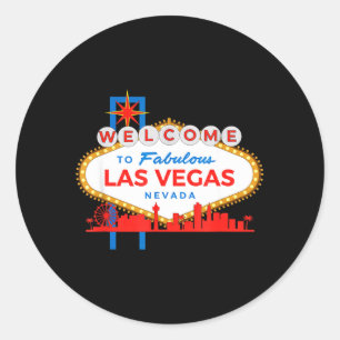 Willkommen beim Fabulous Las Vegas Nevada Schild I Runder Aufkleber